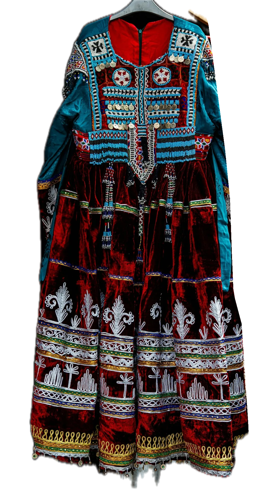 Vestido bordado de terciopelo
