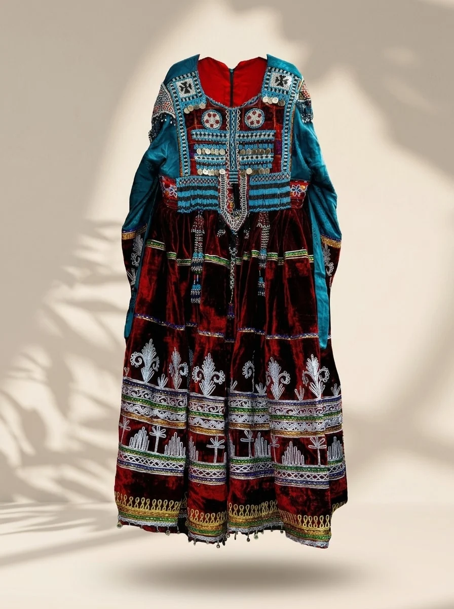 Vestido bordado de terciopelo — Maniquí invisible