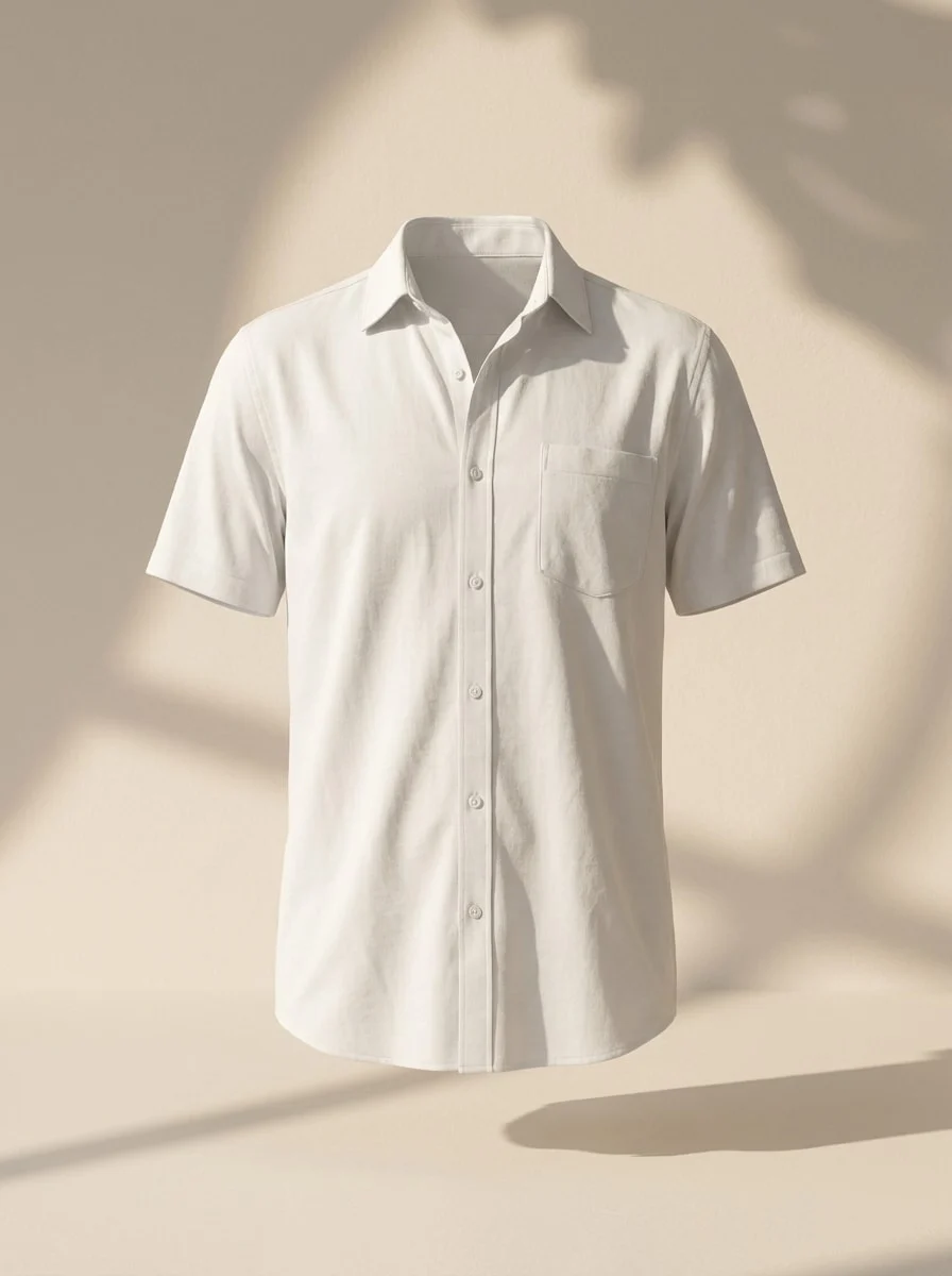 Camisa blanca de manga corta — Maniquí invisible